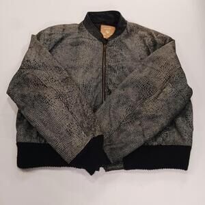 Vintage Indian Run Men's Gray & Black Leather Designs Motorcycle Jacket Size 46